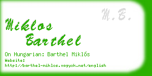 miklos barthel business card