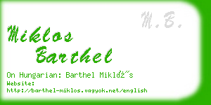 miklos barthel business card